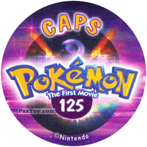 PaxToy.com - Фишка / POG / CAP / Tazo 125 (Сторна-back) из Nintendo: Caps Pokemon The First Movie (Purple)