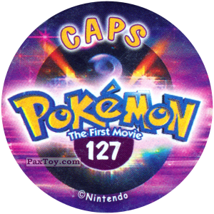 PaxToy.com - Фишка / POG / CAP / Tazo 127 (Сторна-back) из Nintendo: Caps Pokemon The First Movie (Purple)