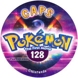 PaxToy.com - Фишка / POG / CAP / Tazo 128 (Сторна-back) из Nintendo: Caps Pokemon The First Movie (Purple)