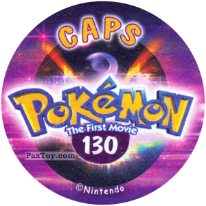 PaxToy.com - Фишка / POG / CAP / Tazo 130 (Сторна-back) из Nintendo: Caps Pokemon The First Movie (Purple)