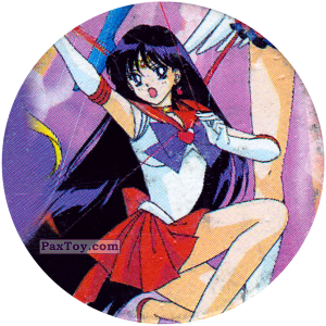 PaxToy.com  Фишка / POG / CAP / Tazo 131 Sailor Mars из Sailor Moon CAPS