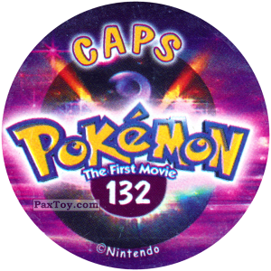 PaxToy.com - Фишка / POG / CAP / Tazo 132 (Сторна-back) из Nintendo: Caps Pokemon The First Movie (Purple)
