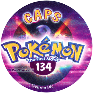 PaxToy.com - Фишка / POG / CAP / Tazo 134 (Сторна-back) из Nintendo: Caps Pokemon The First Movie (Purple)