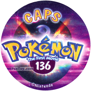 PaxToy.com - Фишка / POG / CAP / Tazo 136 (Сторна-back) из Nintendo: Caps Pokemon The First Movie (Purple)