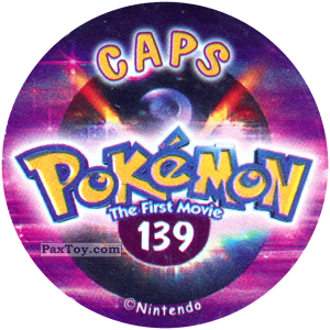 PaxToy.com - Фишка / POG / CAP / Tazo 139 (Сторна-back) из Nintendo: Caps Pokemon The First Movie (Purple)