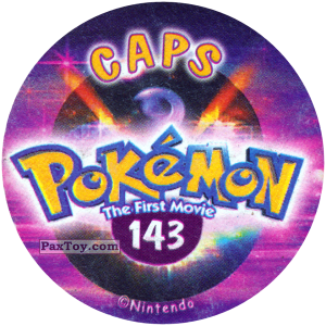 PaxToy.com - Фишка / POG / CAP / Tazo 143 (Сторна-back) из Nintendo: Caps Pokemon The First Movie (Purple)