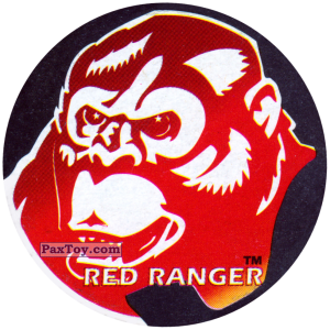 PaxToy.com  Фишка / POG / CAP / Tazo 144 (Color) - Red Ranger из Фишки Power Rangers