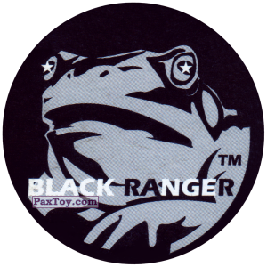PaxToy.com  Фишка / POG / CAP / Tazo 145 (Color) - Black Ranger из Фишки Power Rangers