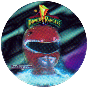 PaxToy.com  Фишка / POG / CAP / Tazo 147 (Color) - Red Ranger из Фишки Power Rangers
