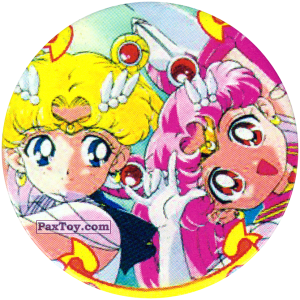 PaxToy.com  Фишка / POG / CAP / Tazo 170 Sailor Moon and Sailor Chibi Moon из Sailor Moon CAPS