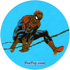 PaxToy.com  Фишка / POG / CAP / Tazo 32 / 76 Spider-Man из Фишки Spider-Man / 76 (Blue)