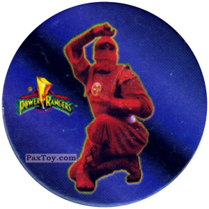 PaxToy.com  Фишка / POG / CAP / Tazo 048 (Mono) - Red Ninja из Фишки Power Rangers