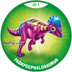 PaxToy.com Зеленая фишка 01 Умные Динозавры - Pachycephalosaurus из OZMO: Динозавры 1 и 2