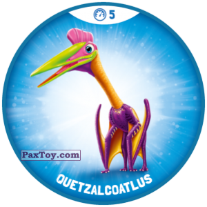PaxToy.com  Фишка / POG / CAP / Tazo Синяя фишка 05 Быстрые Динозавры - Quetzalcoatlus из OZMO: Динозавры 1 и 2
