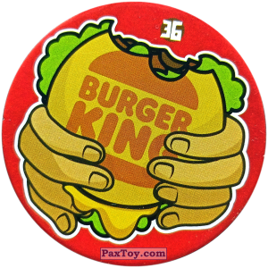 PaxToy.com  Фишка / POG / CAP / Tazo 36 BURGER KING из Burger King: Фишка в Фишках