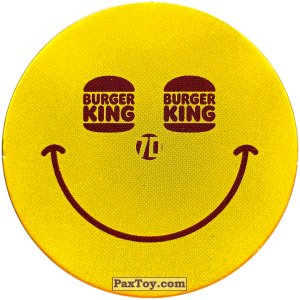 PaxToy.com  Фишка / POG / CAP / Tazo 70 СМАЙЛИК BURGER KING из Burger King: Фишка в Фишках