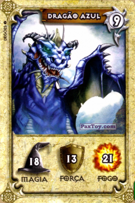 PaxToy.com - Карточка / Card 09 Dragao Azul (Сторна-back) из Elma Chips: Dracomania