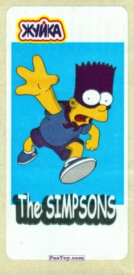 PaxToy.com  Наклейка / Стикер 04 Барт Симпсон - Бартман - Голубой фон - (Узкая картинка по высоте) из Жуйка: The Simpsons