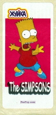 PaxToy.com  Наклейка / Стикер 01 Барт Симпсон - Розовый фон - Страх - (Узкая картинка по высоте) из Жуйка: The Simpsons