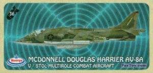 PaxToy.com 36 MCDONNELL DOUGLAS HARRIER AV-8A - V/STOL MULTIROLE COMBAT AIRCRAFT из Нептун: Военные Самолёты и Вертолёты