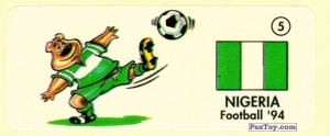 PaxToy.com - 05 NIGERIA (Сторна-back) из Chupa Chups - Жевательная резинка: FOOTBALL'94