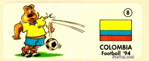 PaxToy.com - 08 COLUMBIA (Сторна-back) из Chupa Chups - Жевательная резинка: FOOTBALL'94