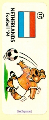 PaxToy.com 17 NETHERLANDS из Chupa Chups - Жевательная резинка: FOOTBALL'94