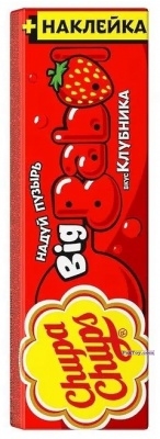 PaxToy.com Big Babol +Наклейка - Фантик Клубника из Chupa Chups: Big Babol +Наклейка